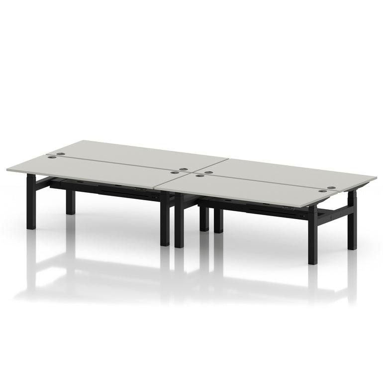 Air Back-to-Back Height Adjustable Bench Desk - 4 Person