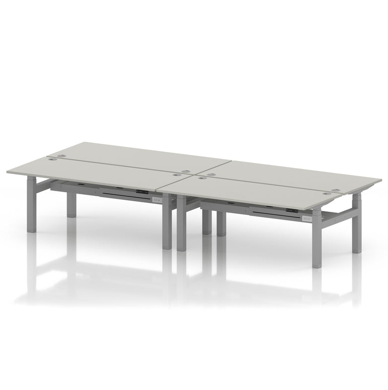 Air Back-to-Back Height Adjustable Bench Desk - 4 Person