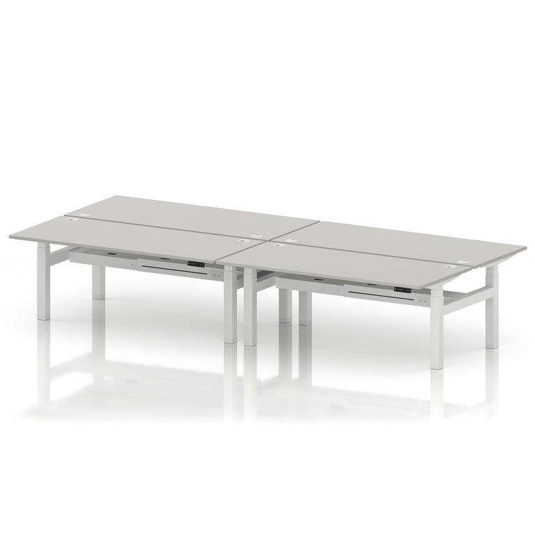 Air Back-to-Back Height Adjustable Bench Desk - 4 Person