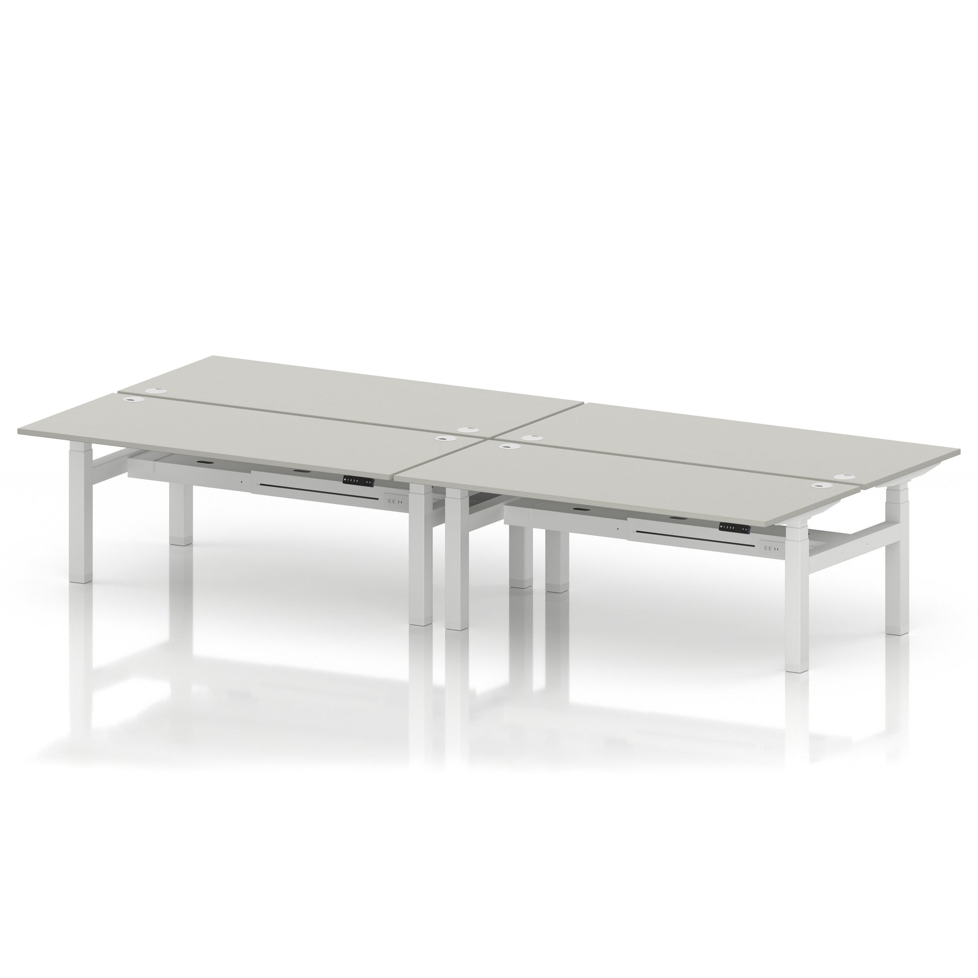 Air Back-to-Back Height Adjustable Bench Desk - 4 Person
