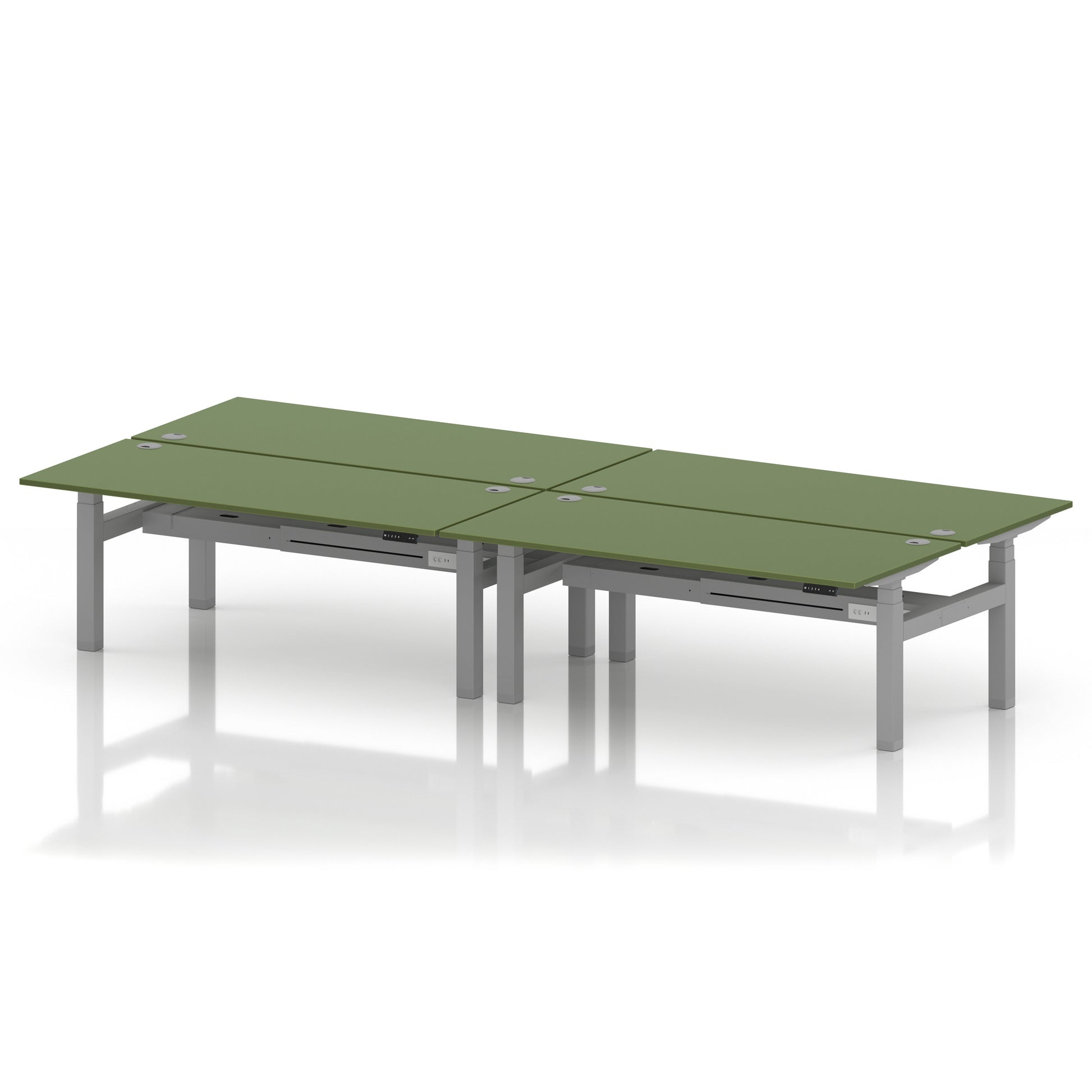 Air Back-to-Back Height Adjustable Bench Desk - 4 Person
