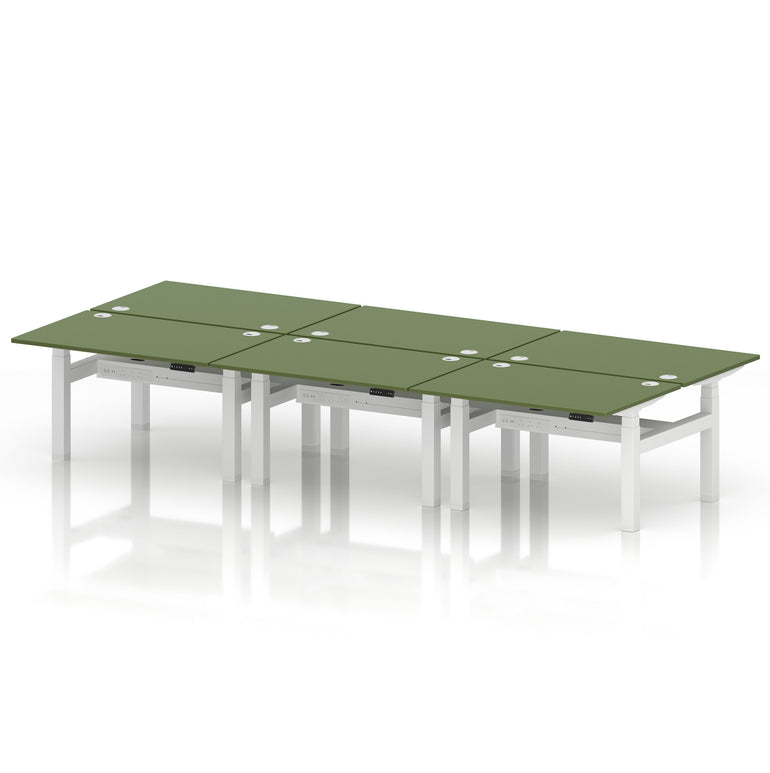 Air Back-to-Back Height Adjustable Bench Desk - 6 Person