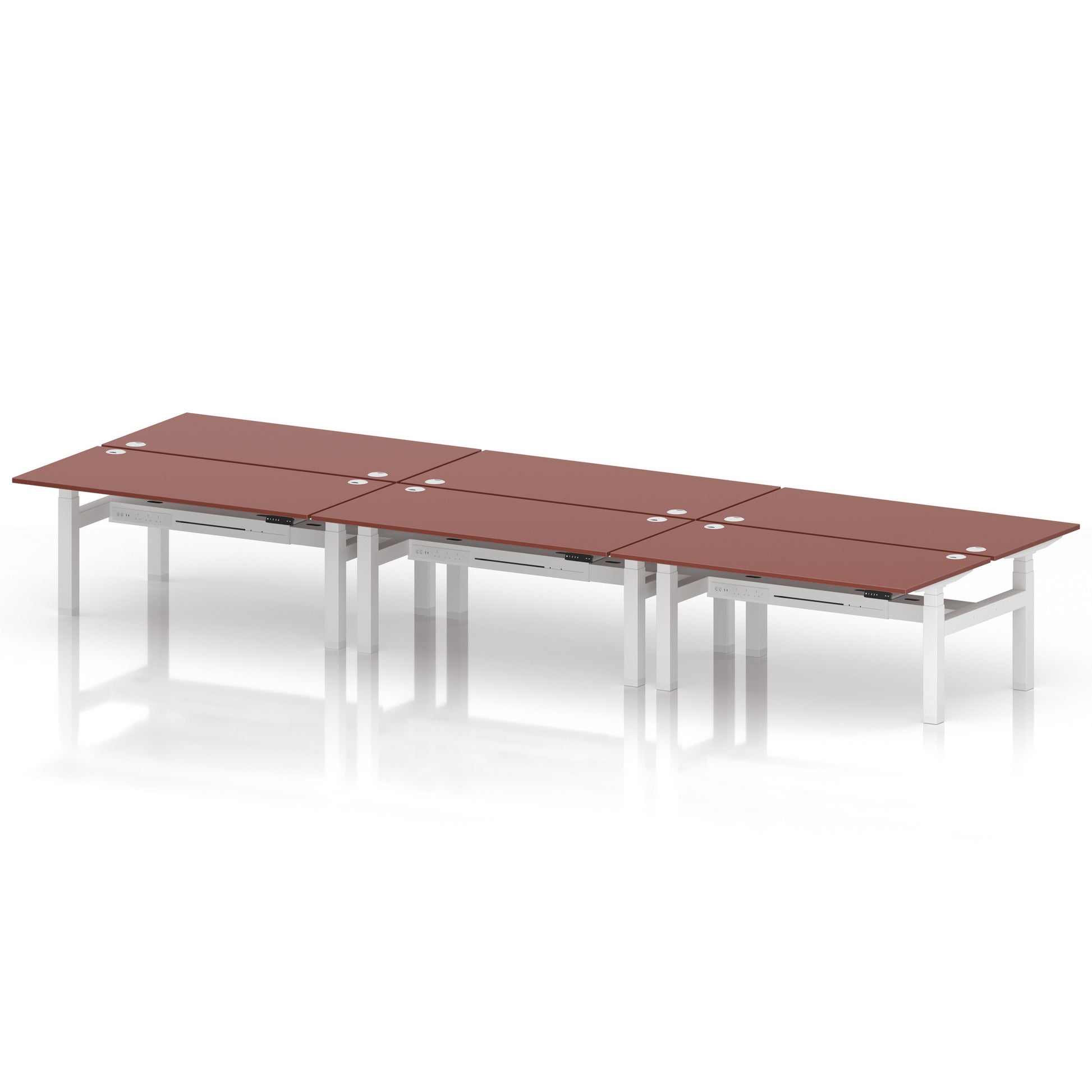Air Back-to-Back Height Adjustable Bench Desk - 6 Person