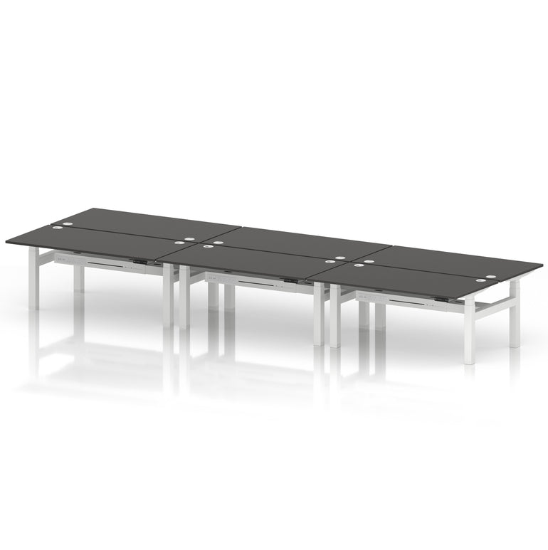 Air Back-to-Back Height Adjustable Bench Desk - 6 Person