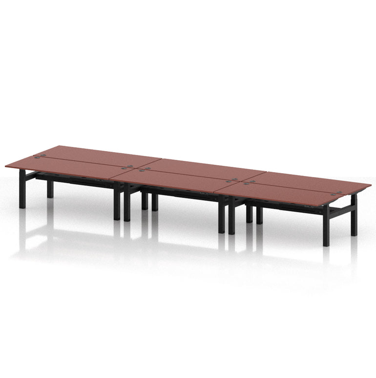 Air Back-to-Back Height Adjustable Bench Desk - 6 Person