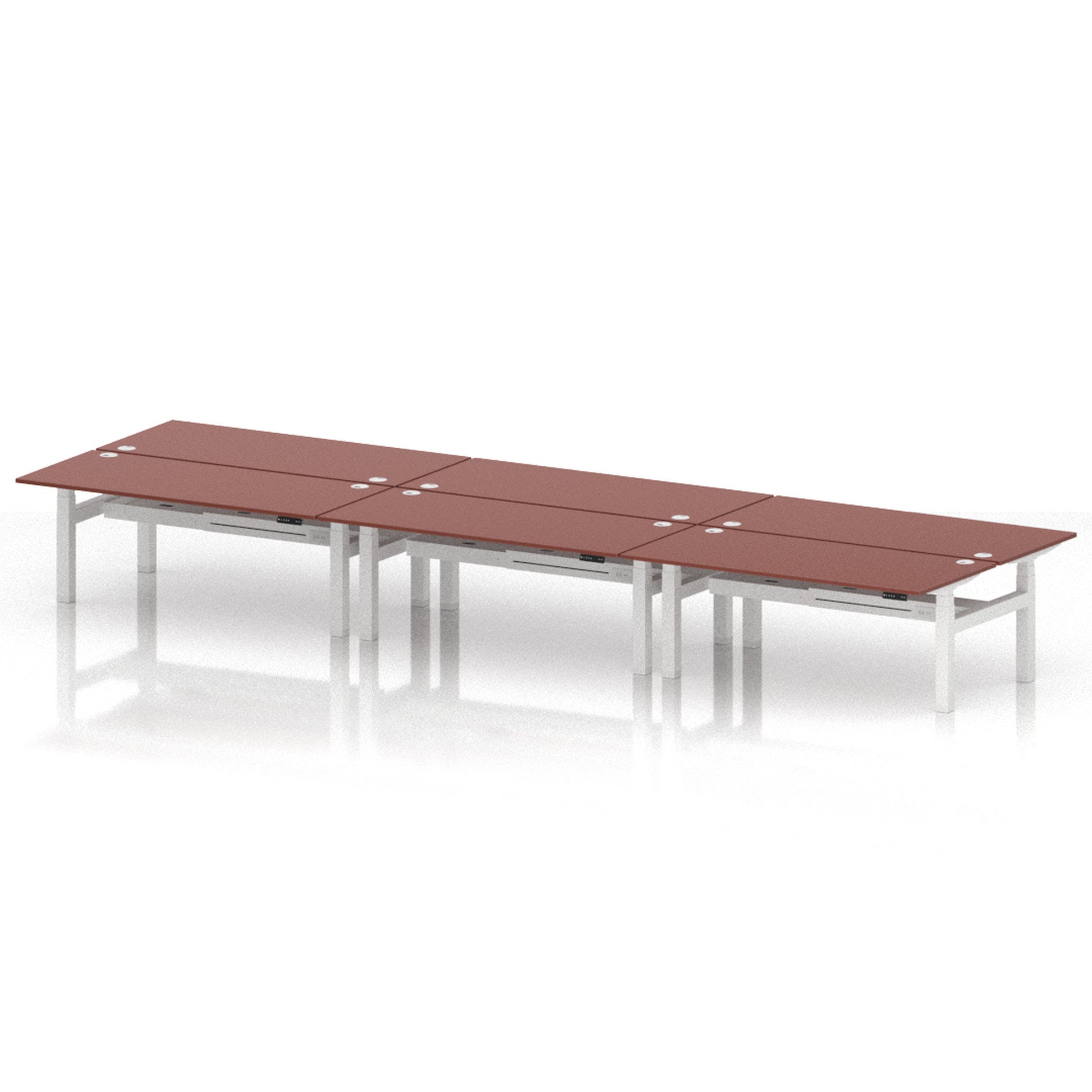 Air Back-to-Back Height Adjustable Bench Desk - 6 Person