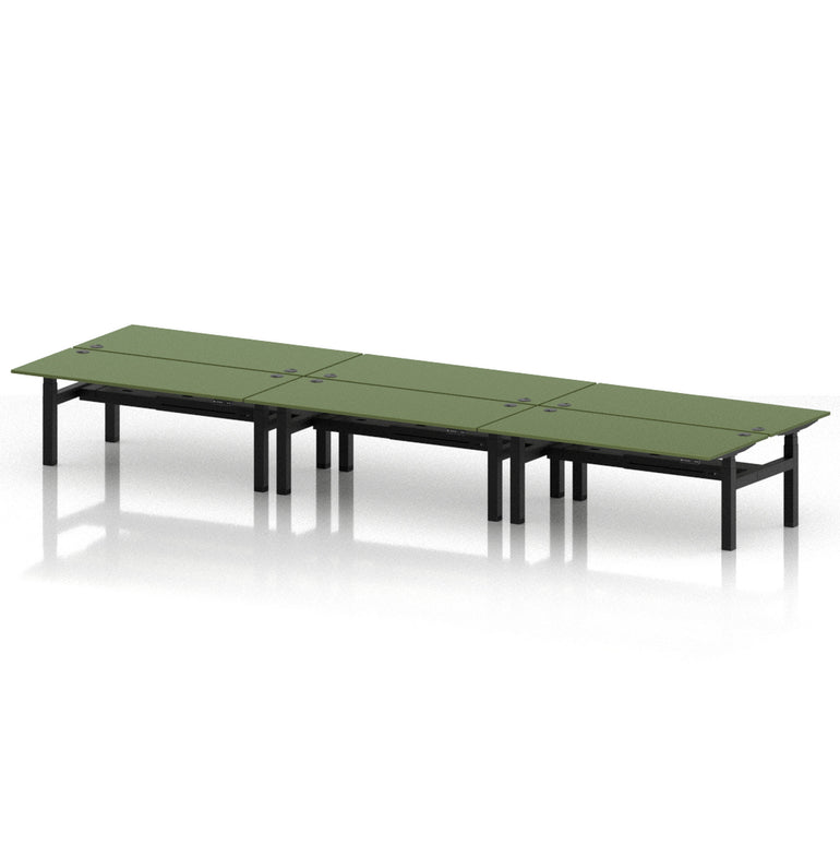 Air Back-to-Back Height Adjustable Bench Desk - 6 Person
