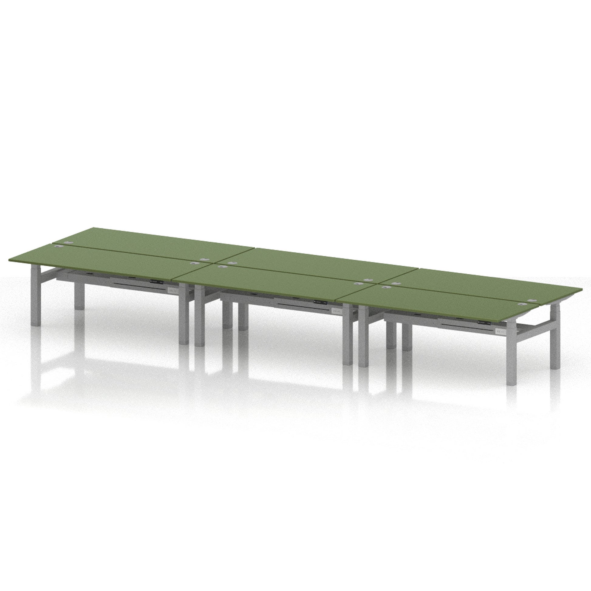 Air Back-to-Back Height Adjustable Bench Desk - 6 Person