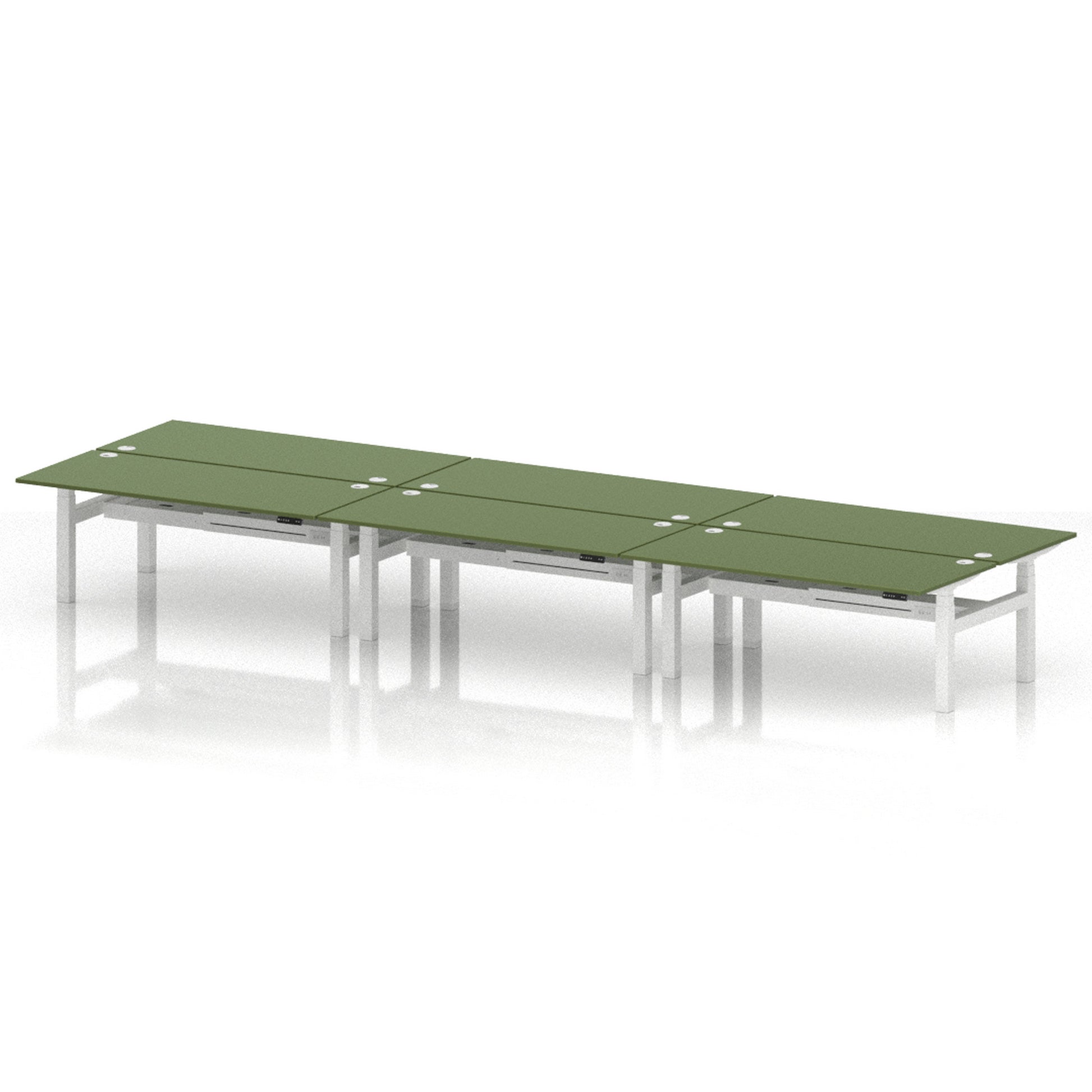 Air Back-to-Back Height Adjustable Bench Desk - 6 Person