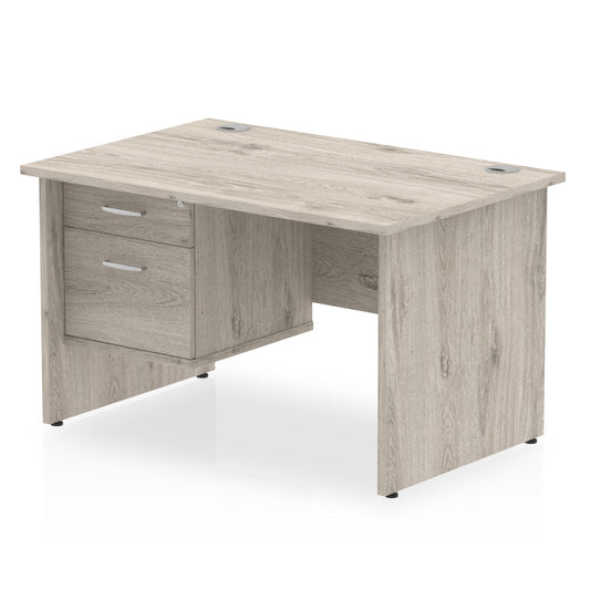 OE - Impulse 1200mm Panel End Straight Desk With Single Fixed Pedestal