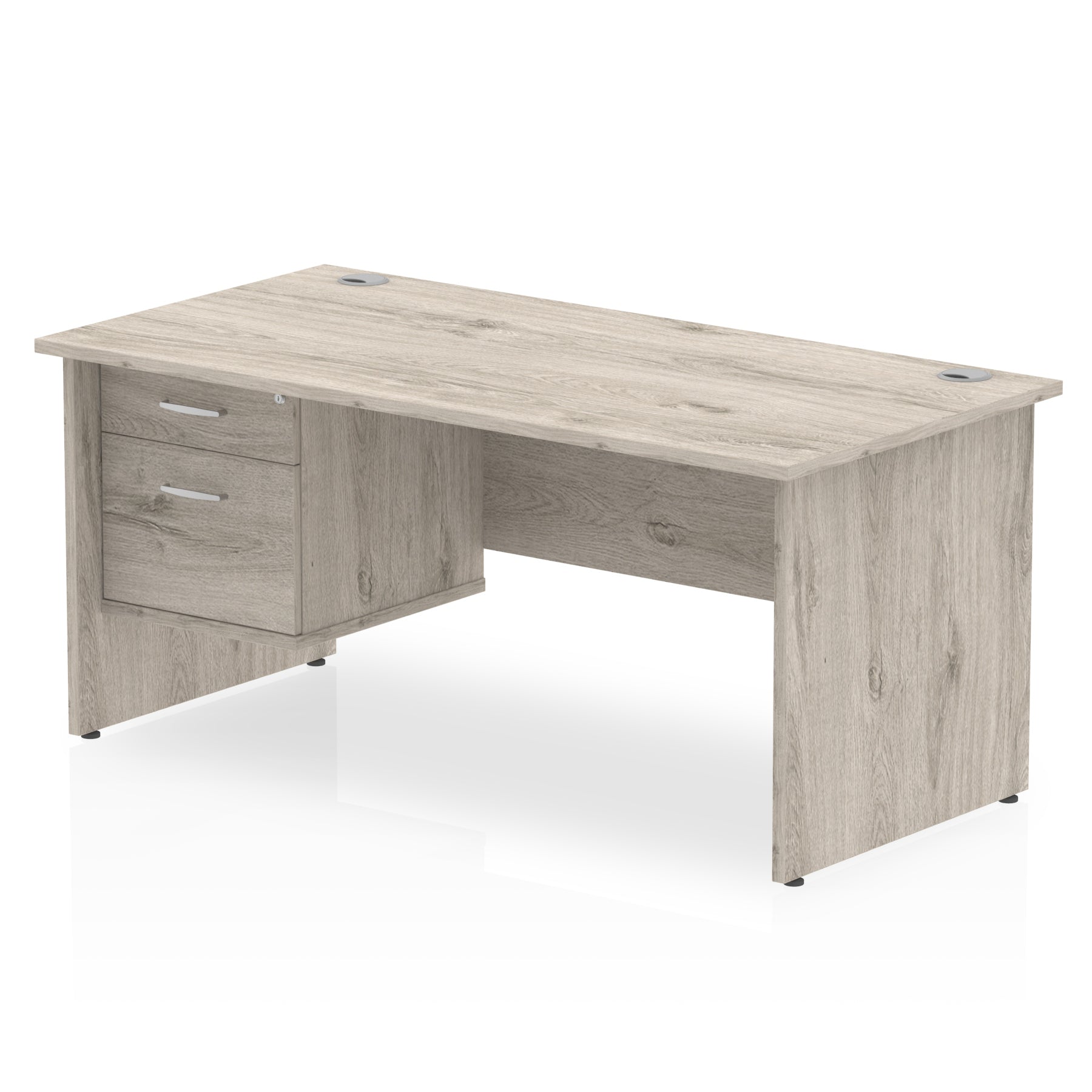 Impulse 1800mm Panel End Straight Desk With Single Fixed Pedestal
