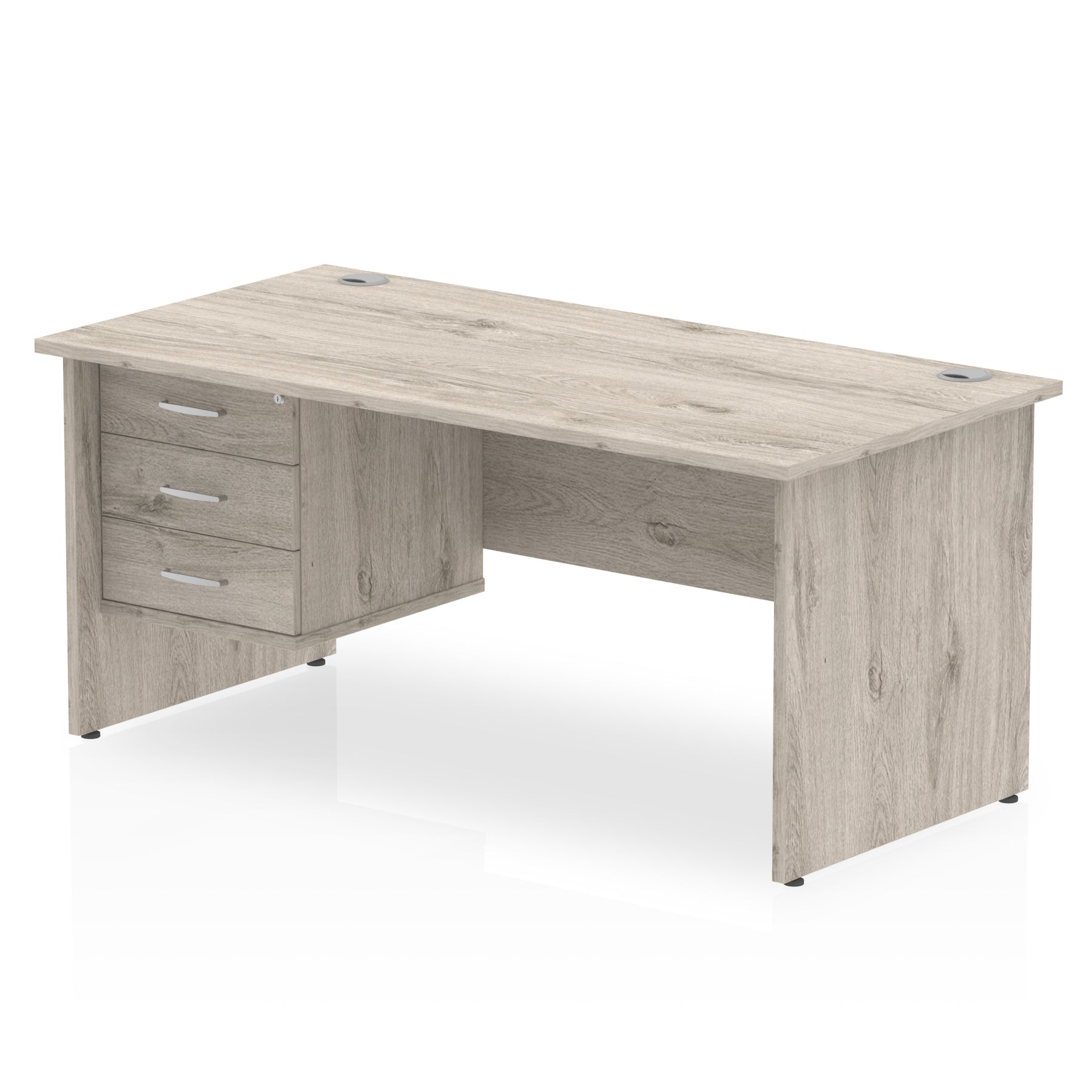 Impulse 1800mm Panel End Straight Desk With Single Fixed Pedestal