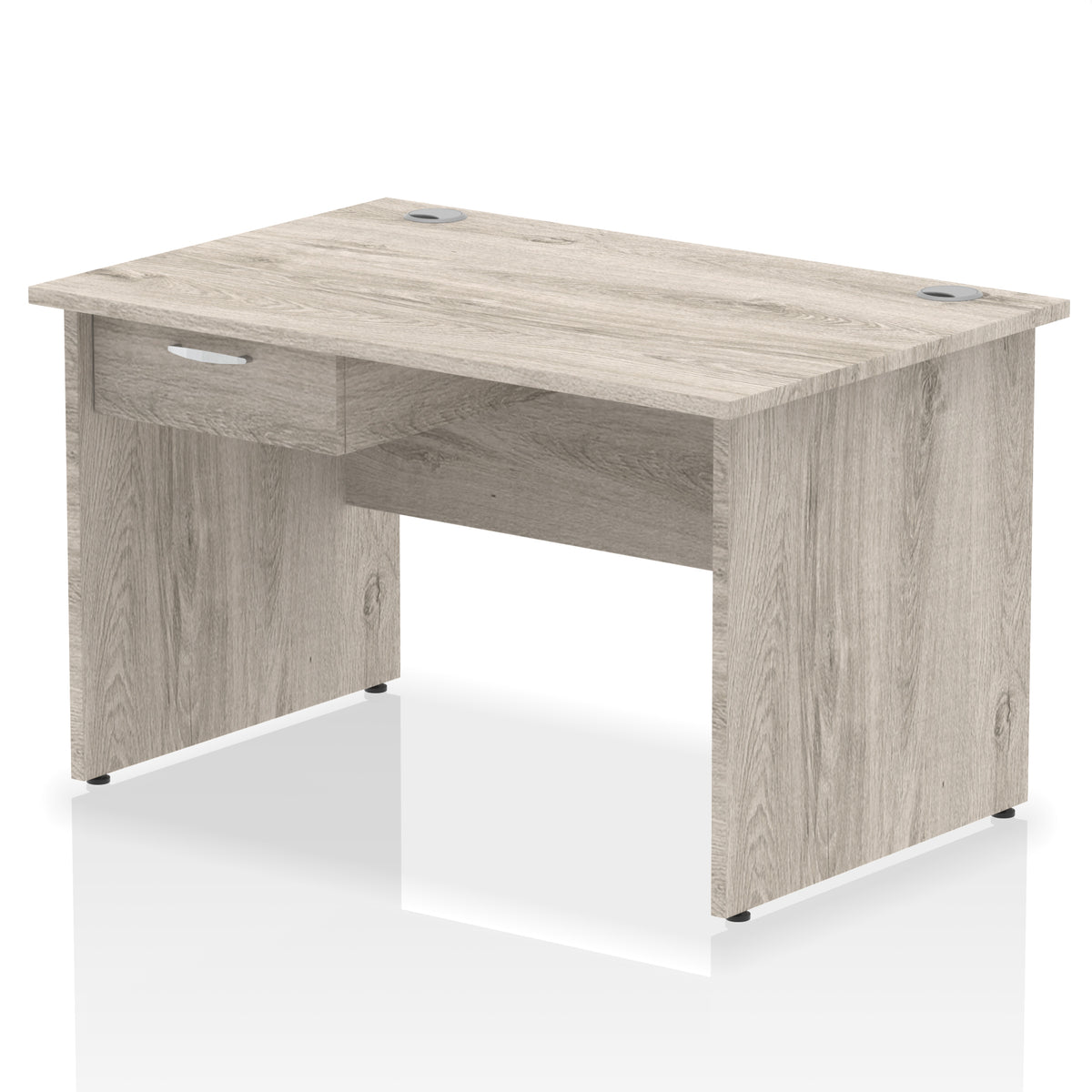 Impulse Panel End Straight Desk With Single One Drawer Fixed Pedestal