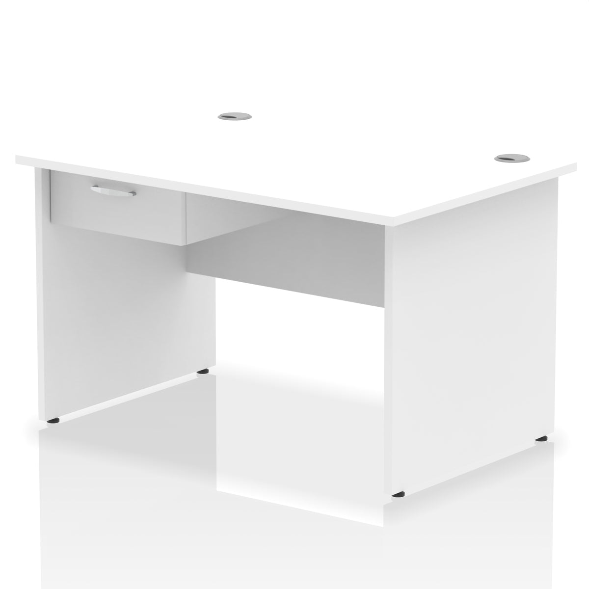 Impulse Panel End Straight Desk With Single One Drawer Fixed Pedestal
