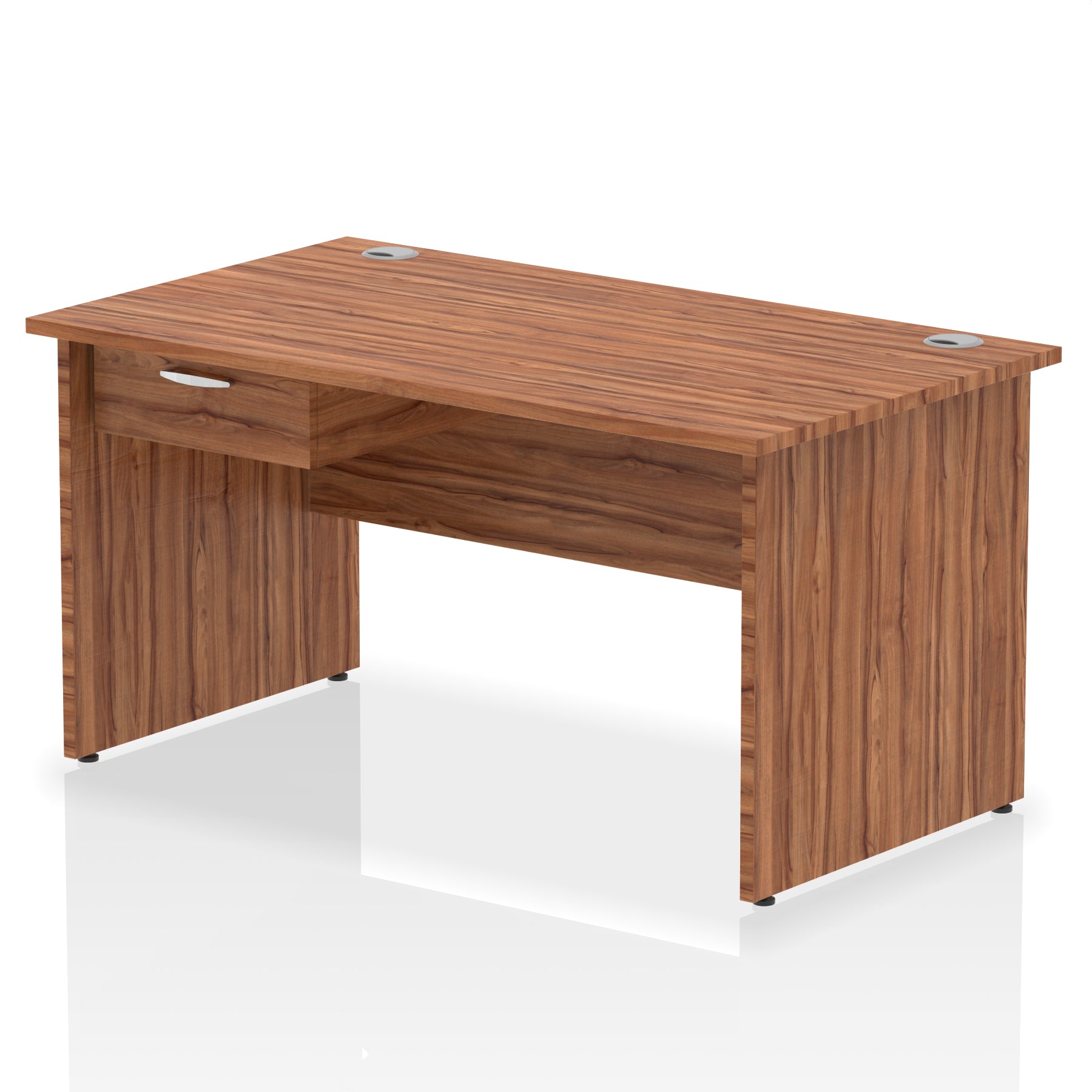 Impulse Panel End Straight Desk With Single One Drawer Fixed Pedestal