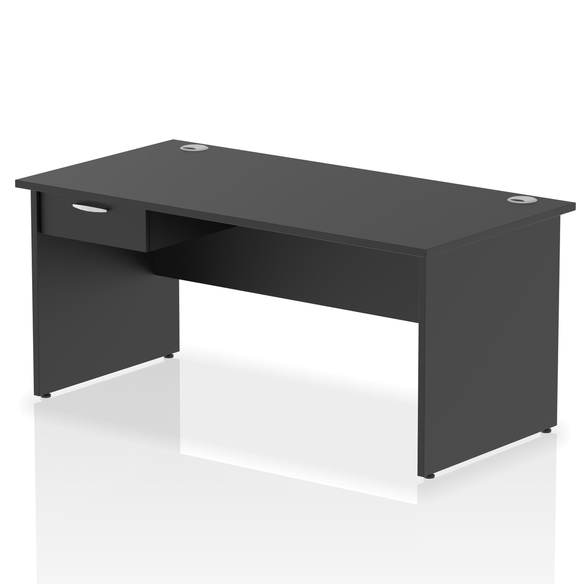Impulse Panel End Straight Desk With Single One Drawer Fixed Pedestal