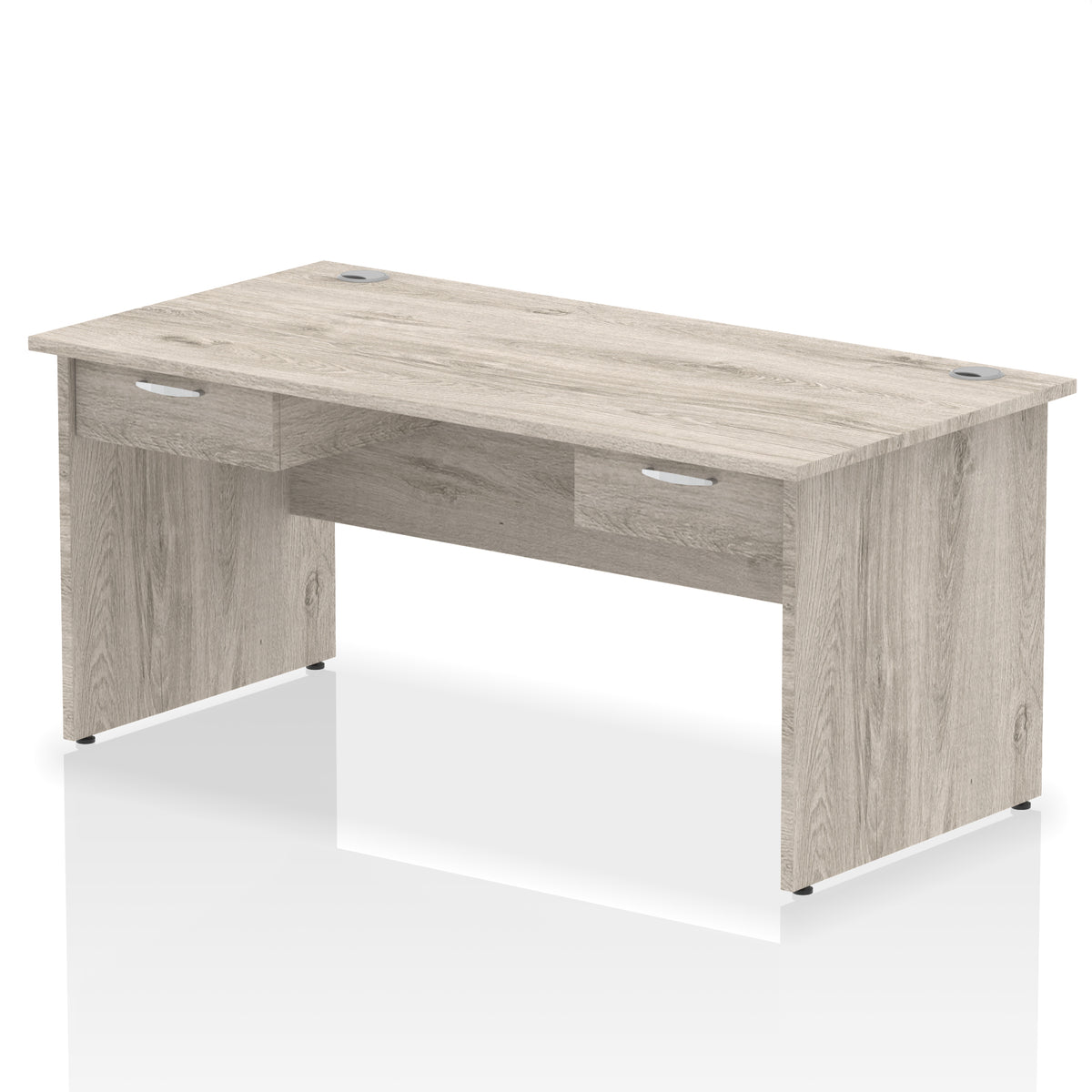 Impulse Panel End Straight Desk With Two One Drawer Fixed Pedestals