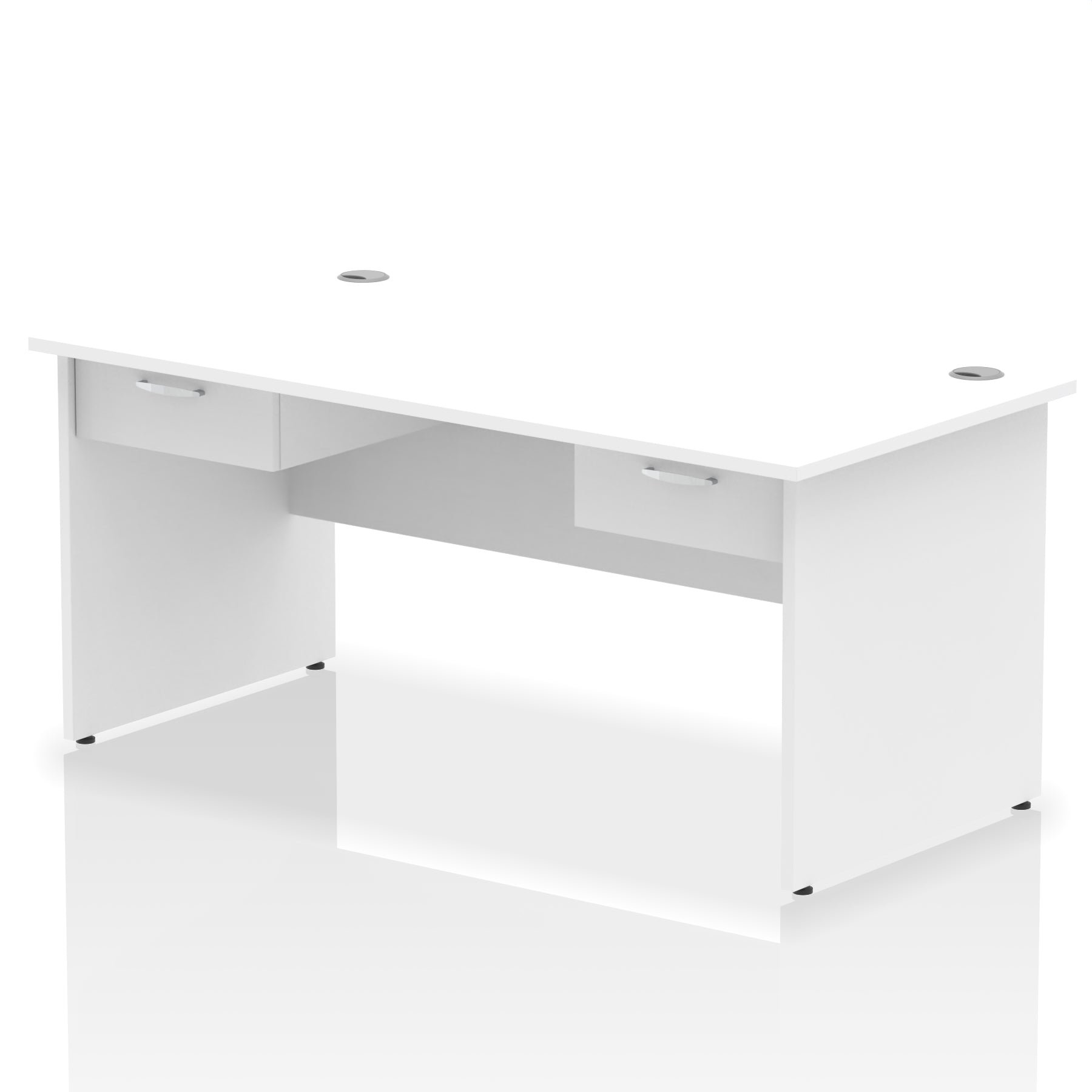 Impulse Panel End Straight Desk With Two One Drawer Fixed Pedestals