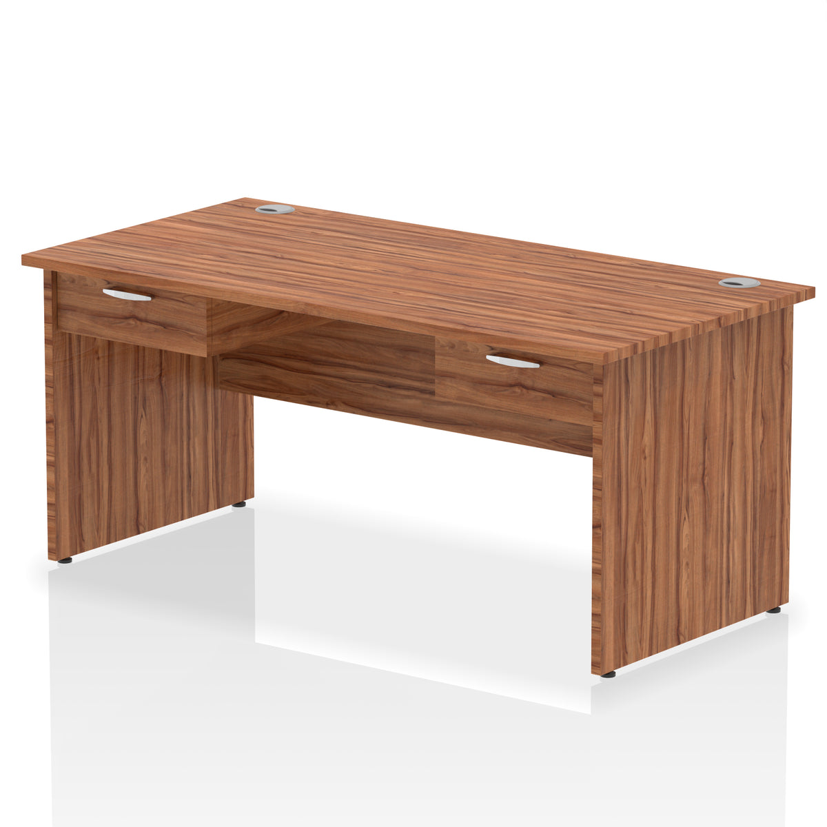 Impulse Panel End Straight Desk With Two One Drawer Fixed Pedestals