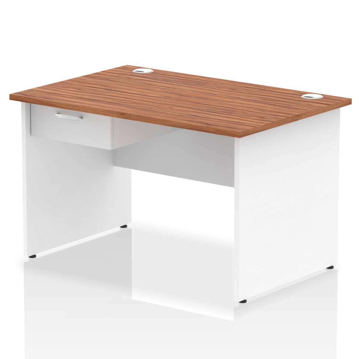 Impulse Panel End Straight Desk With Single One Drawer Fixed Pedestal