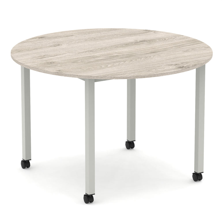 Impulse Round Table With Box Frame Leg With Castors