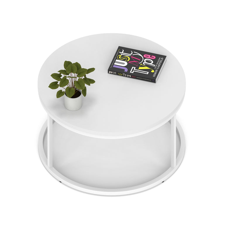Impulse Round Coffee Table With Metal Frame