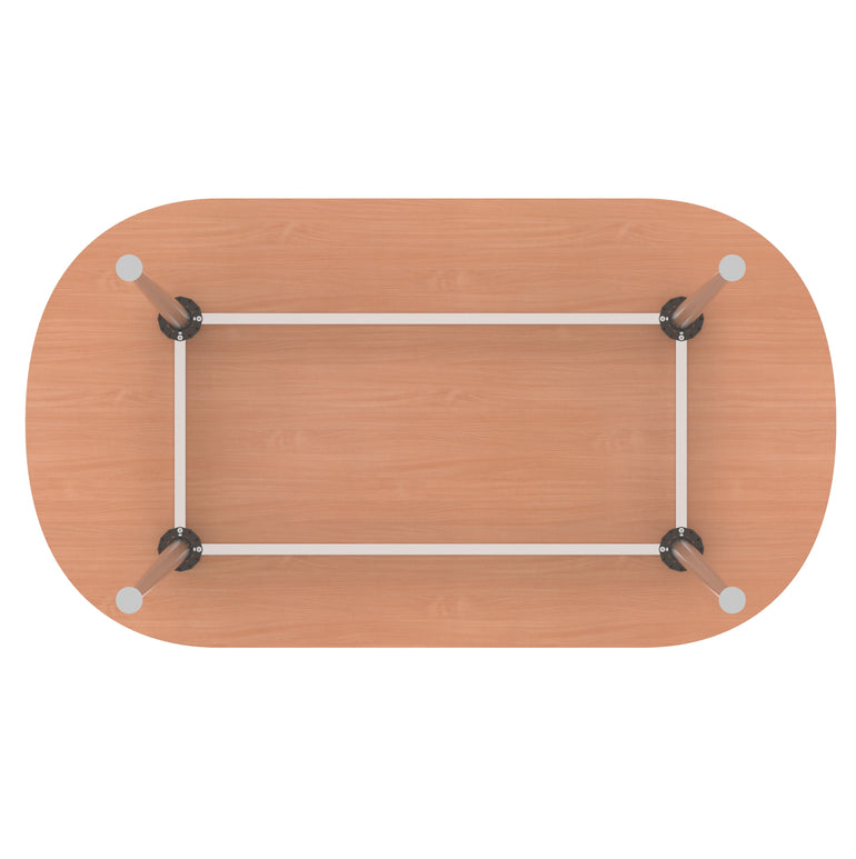 Impulse Boardroom Table With Silver Leg Frame