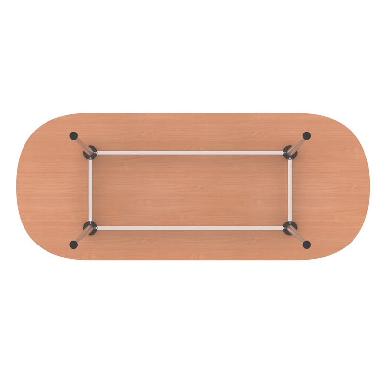 Impulse Boardroom Table With Silver Leg Frame