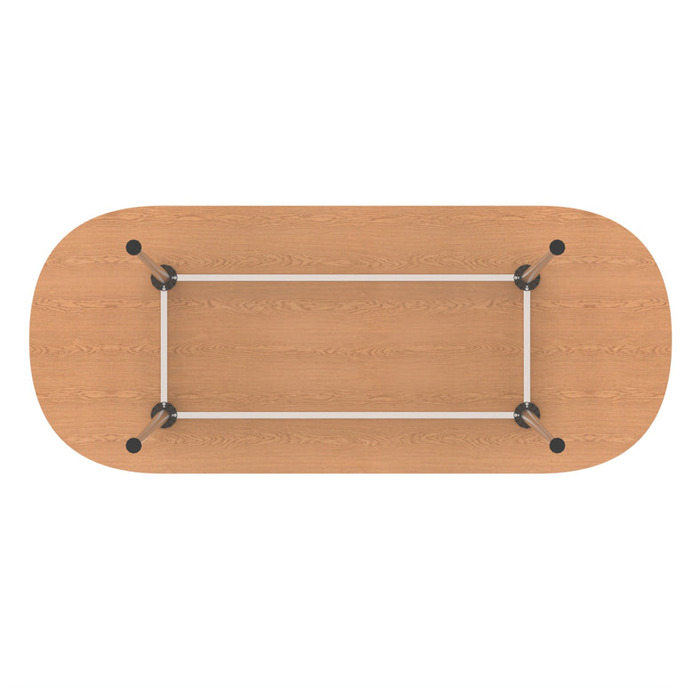 Impulse Boardroom Table With Silver Leg Frame