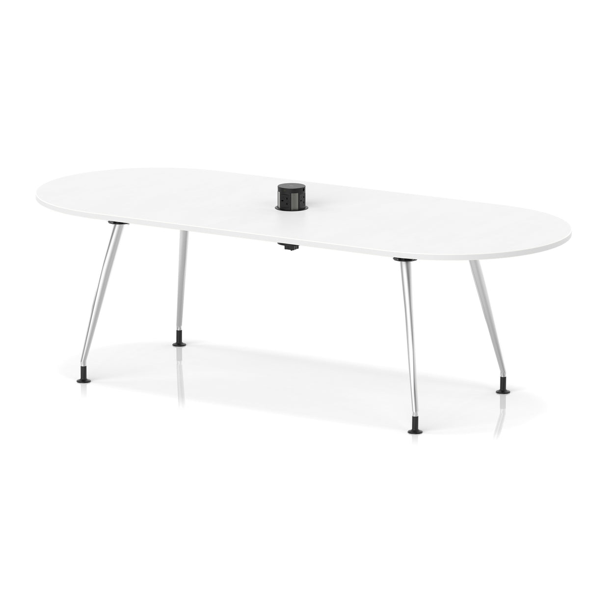 Impulse Volta Boardroom Table With Pop-up Power Module With Silver Leg Frame