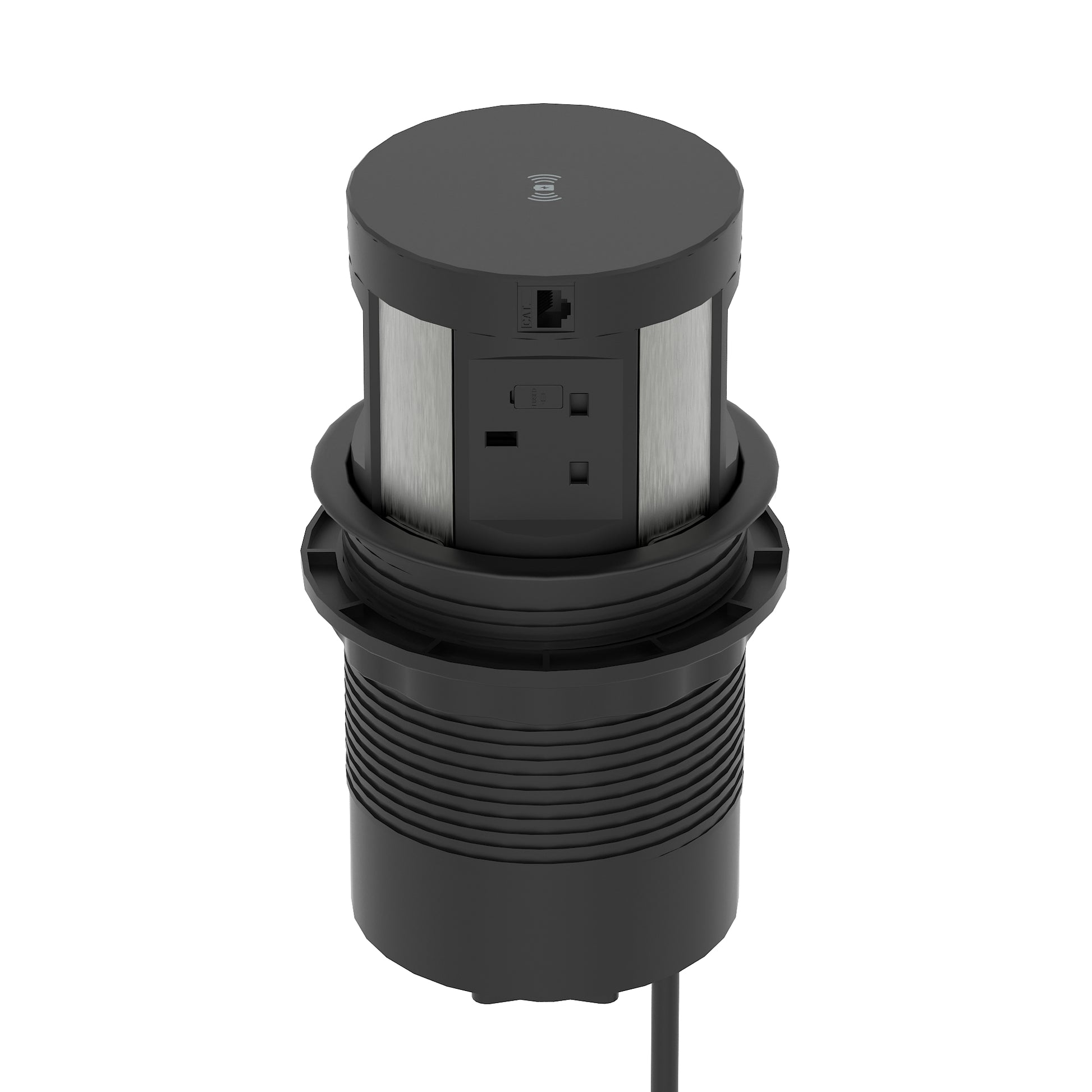 Volta Round Pop Up Power Unit 4x Socket Module with Wireless Charger