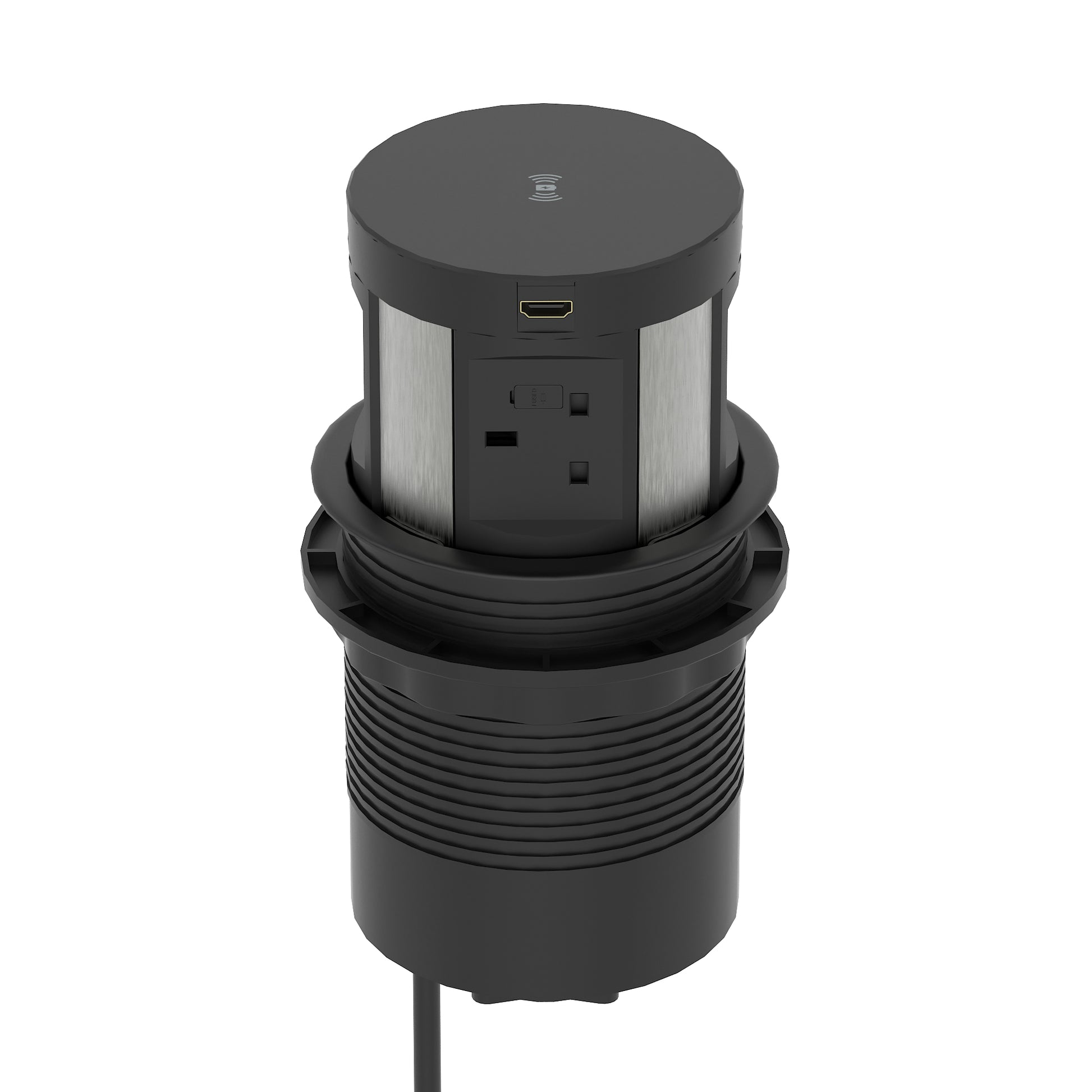 Volta Round Pop Up Power Unit 4x Socket Module with Wireless Charger