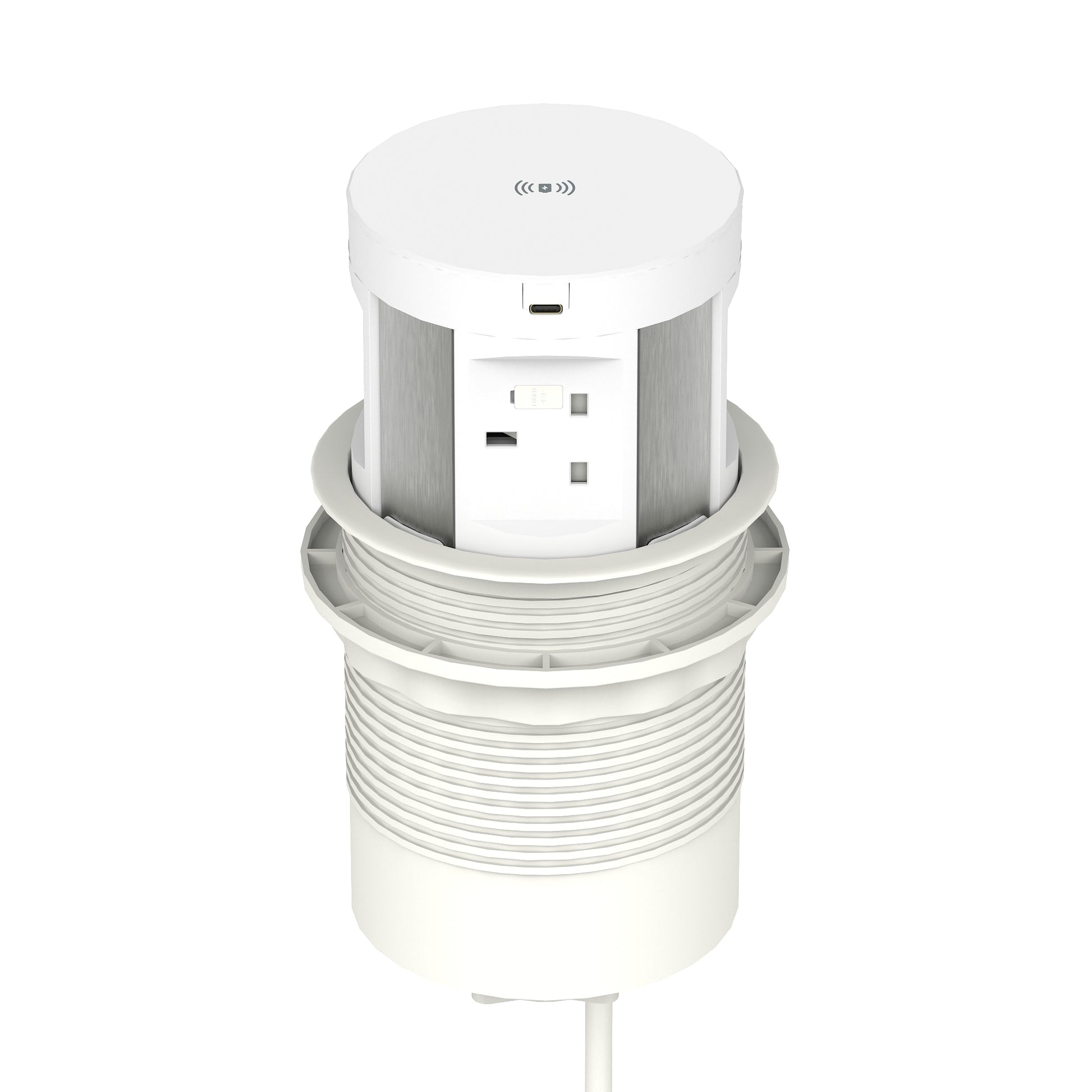 Volta Round Pop Up Power Unit 4x Socket Module with Wireless Charger