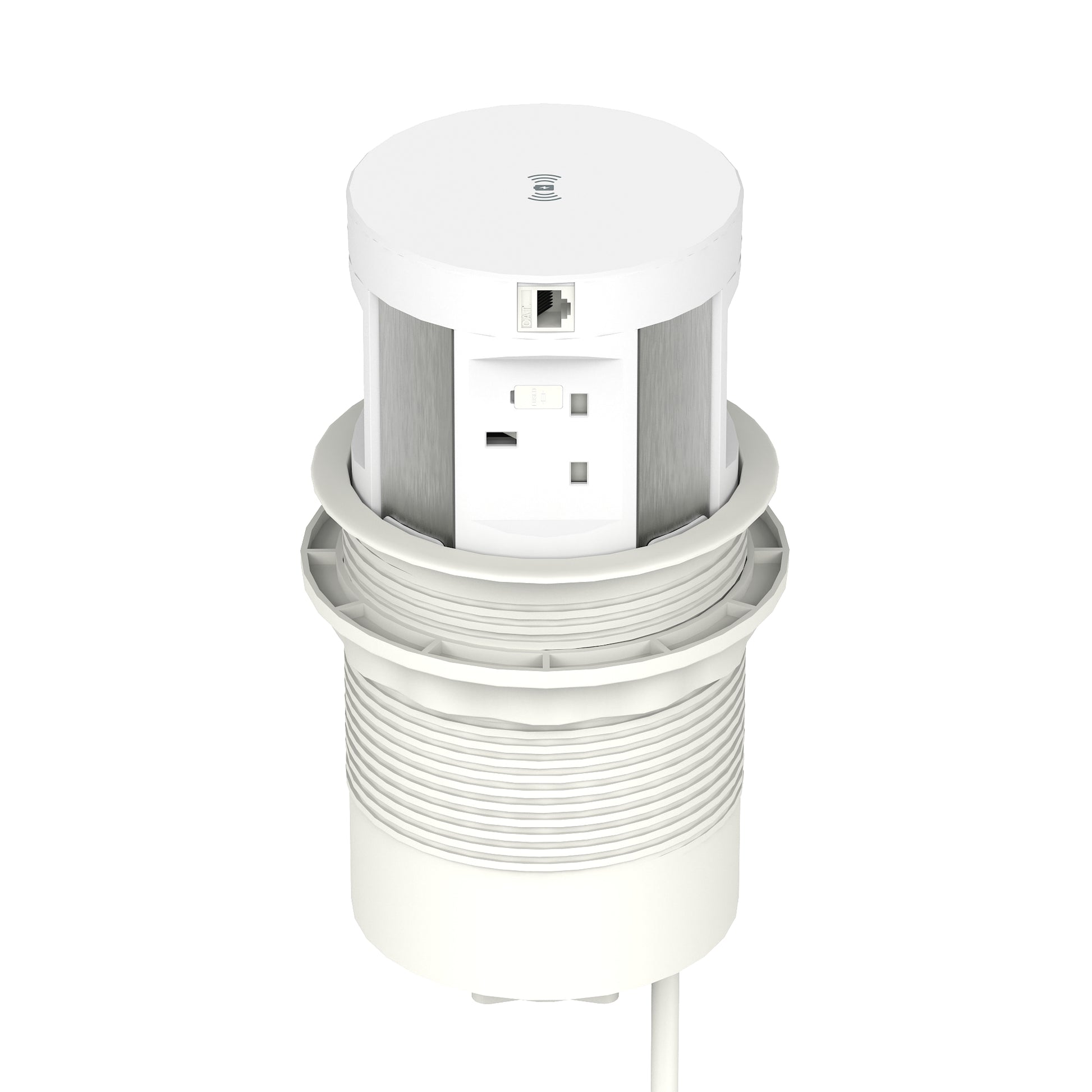 Volta Round Pop Up Power Unit 4x Socket Module with Wireless Charger