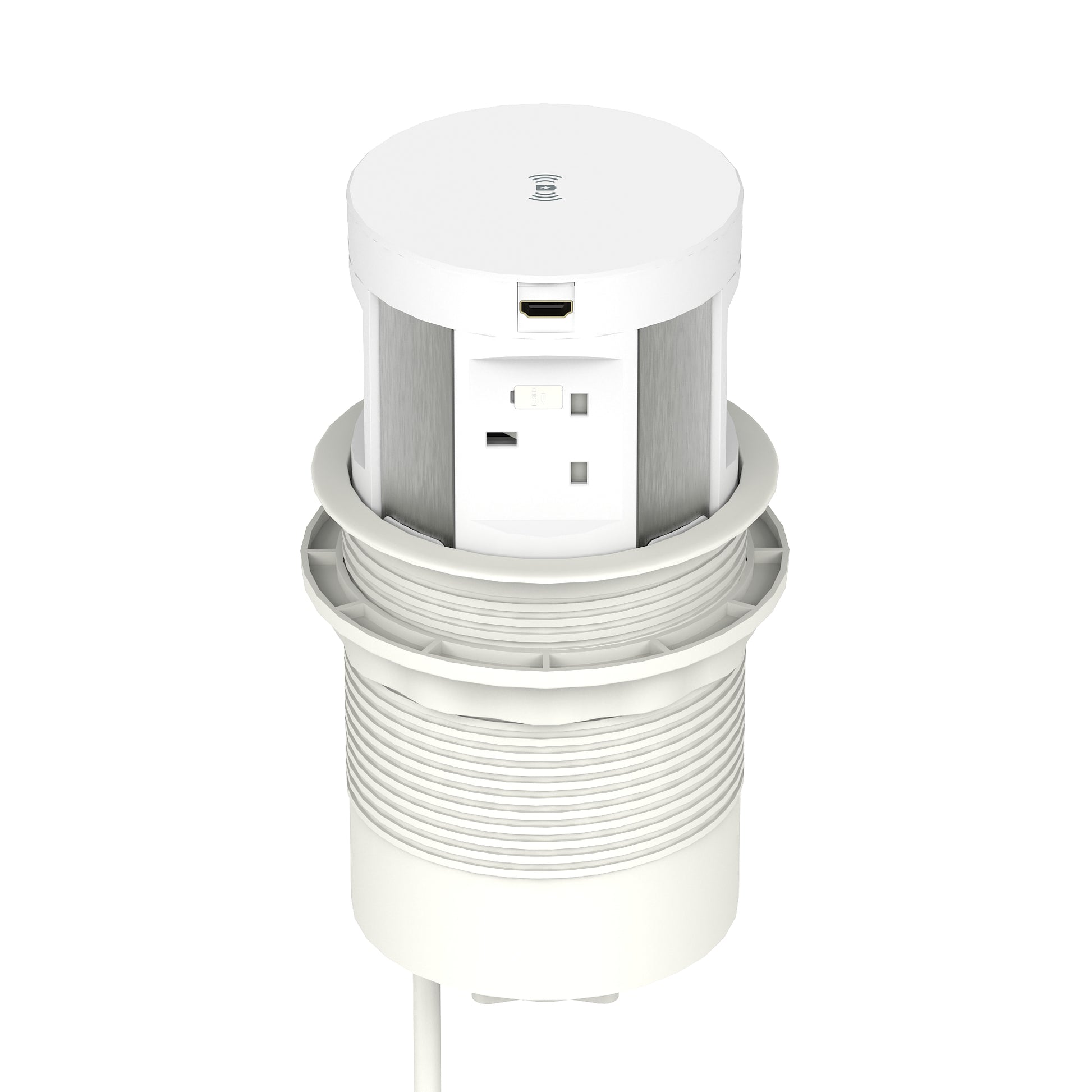 Volta Round Pop Up Power Unit 4x Socket Module with Wireless Charger