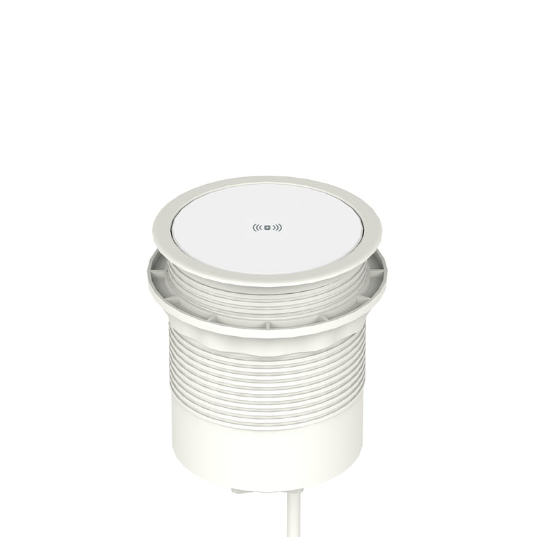 Volta Round Pop Up Power Unit 4x Socket Module with Wireless Charger