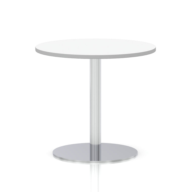 Italia Round Poseur Table Silver Leg