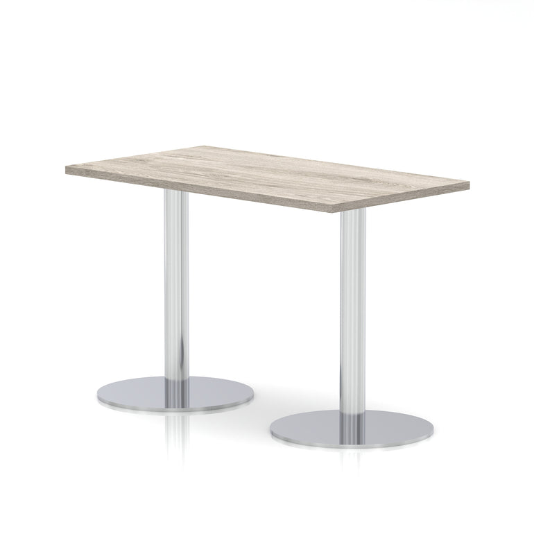 Italia Slimline Rectangular Poseur Table Silver Leg