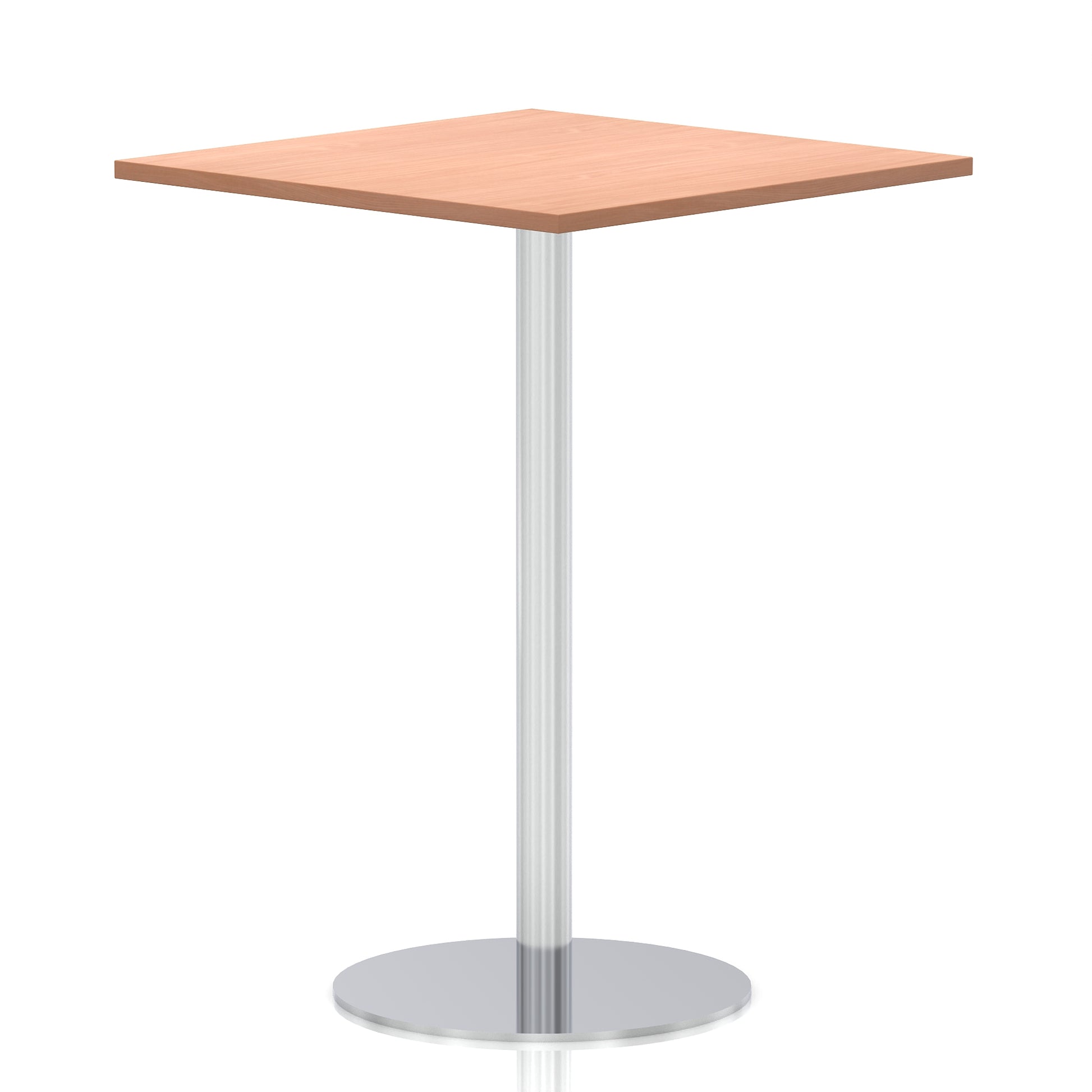 Italia Square Poseur Table Silver Leg