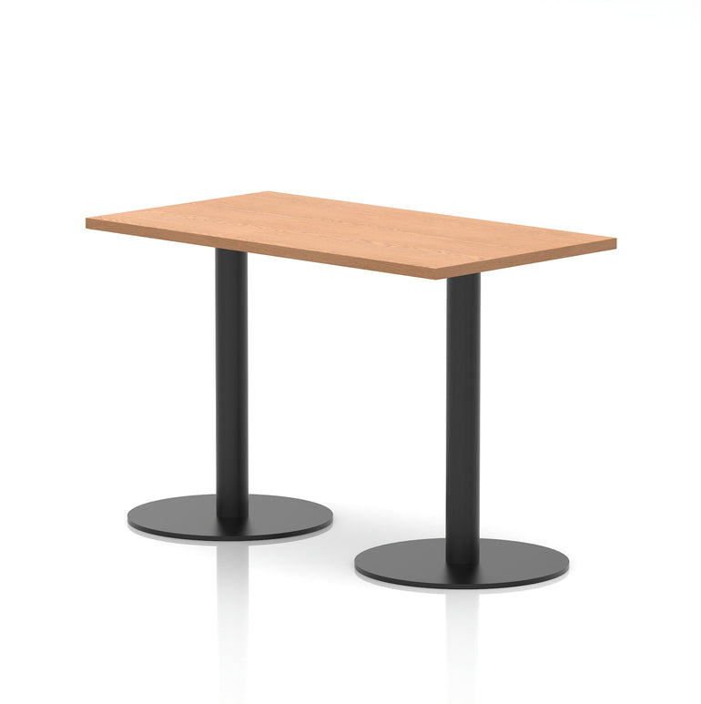 Italia Slimline Rectangular Poseur Table Black Leg