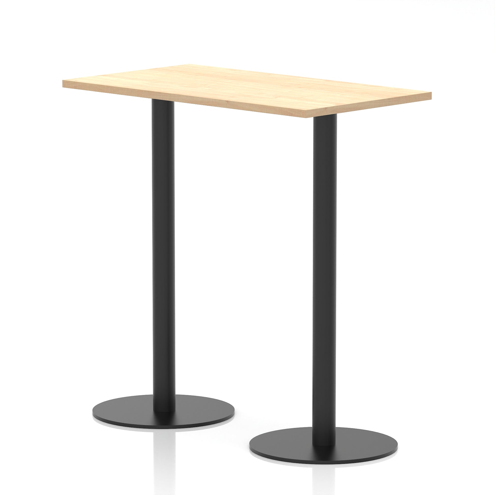 Italia Slimline Rectangular Poseur Table Black Leg