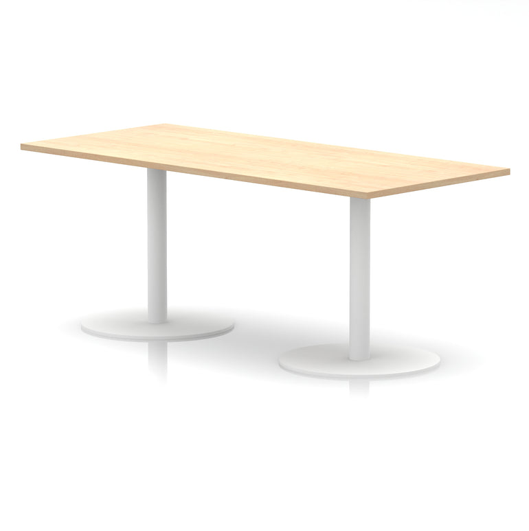 Italia Rectangular Poseur Table White Leg