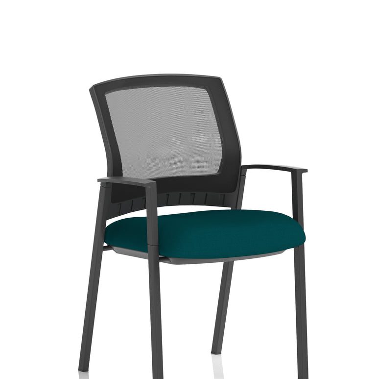 Metro Medium Mesh Back Stacking Visitor Chair with Arms