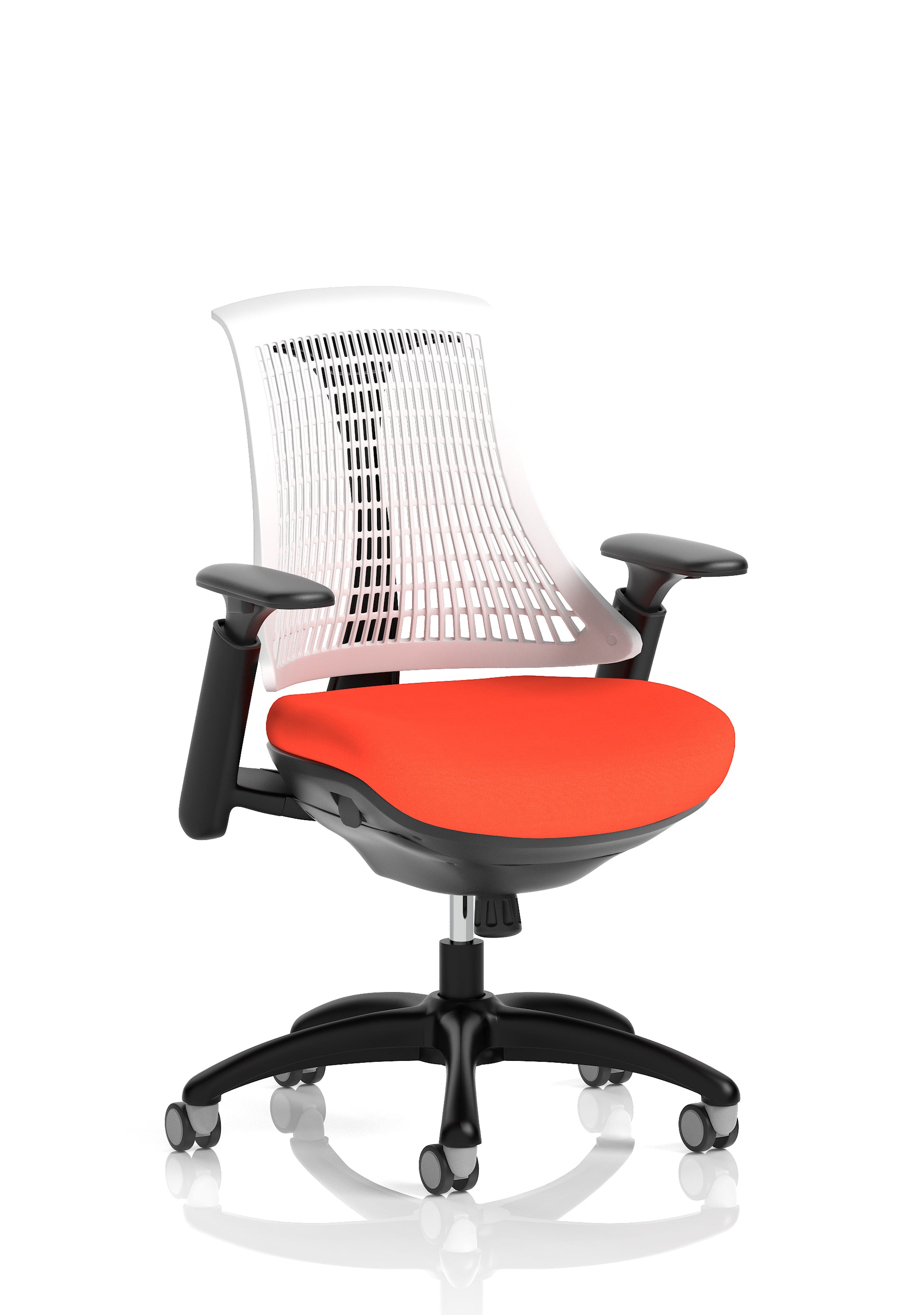 Flex Medium Back Black Frame Task Operator Office Chair with Arms