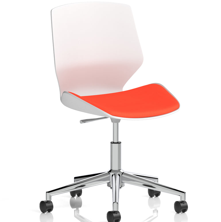 Florence 5 Star Base White Frame Fabric Visitor Chair