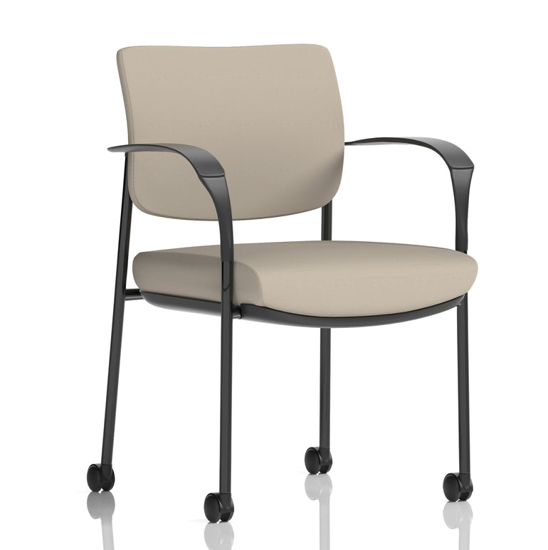 Brunswick Deluxe Medium Back Visitor Office Chair with Arms with Castors