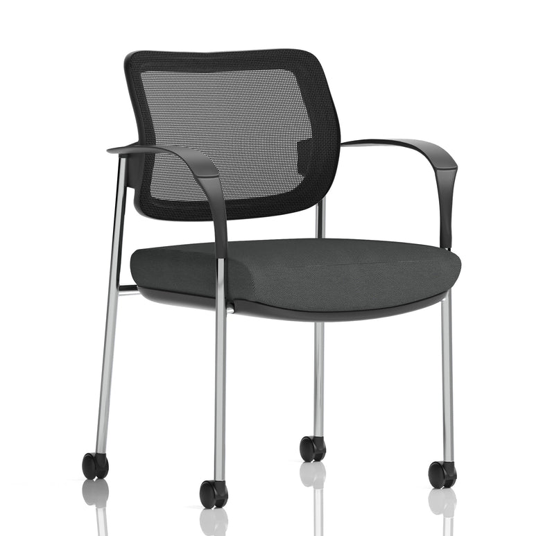 Brunswick Deluxe Medium Back Visitor Office Chair with Arms with Castors