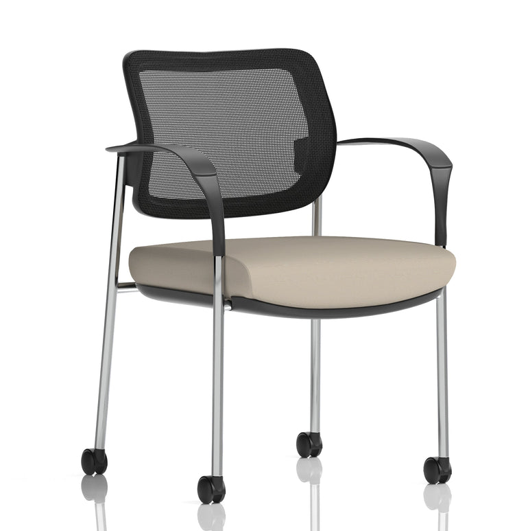 Brunswick Deluxe Medium Back Visitor Office Chair with Arms with Castors