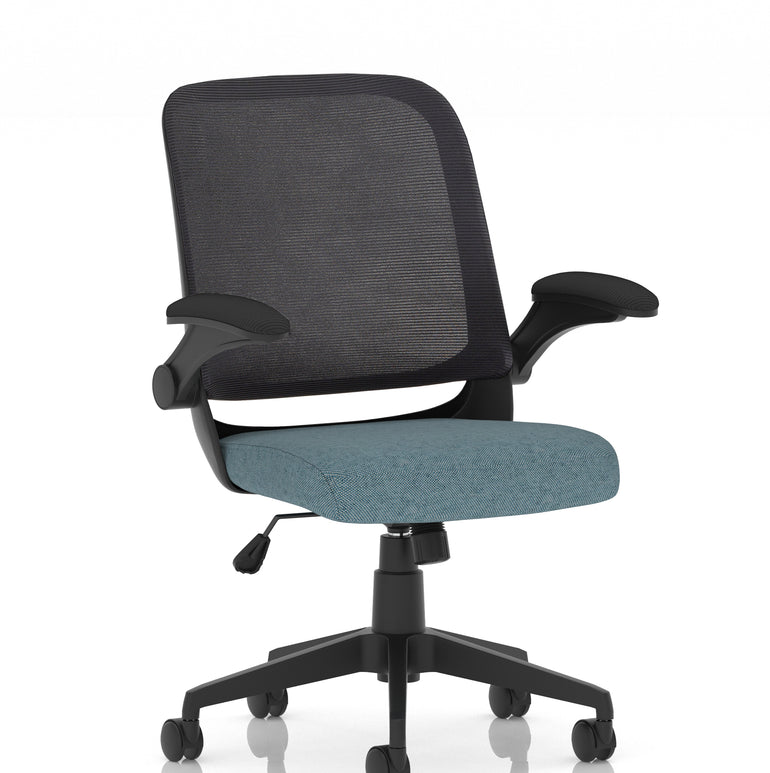 Crew Task Operator Mesh Chair With Folding Arms