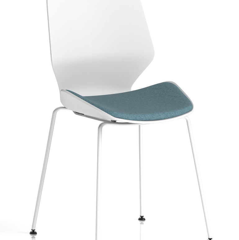 Florence White Frame Fabric Seat Visitor Chair